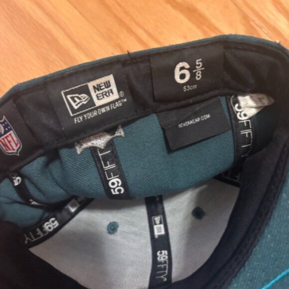 Philadelphia Eagles Hat New Era Adult Fitted 6 5/8 Green Football Cap Spell Out - Picture 6 of 6